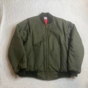 70s 80s Oshkosh B'gosh men green full zip type 1 military‎ bomber jacket quilt L